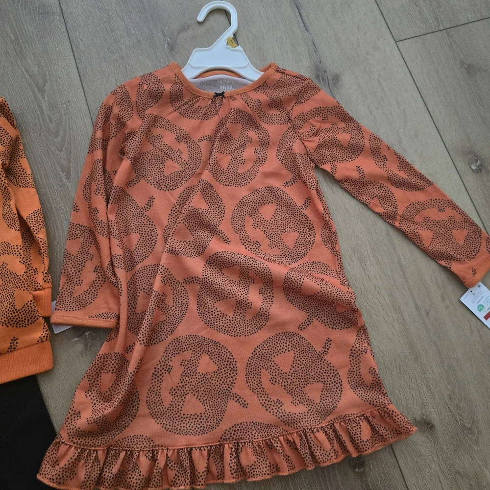 Halloween Outfits Dress Top And Leggings And Night Gown Pajama 4t 3t